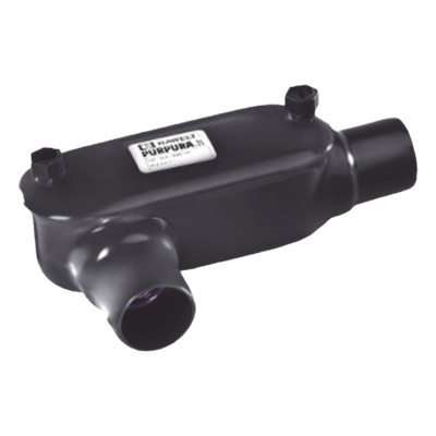 Caja Condulet tipo T con recubrimiento exterior de PVC de 3/4" (19 mm).
