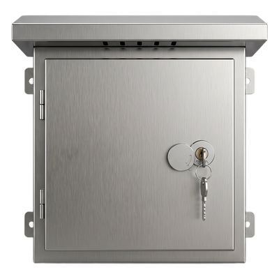 Gabinete para Exteriores de Acero Inoxidable SUS201 / Cilindrico con Techo Inclinado / Ø305 x 195 x 315 mm (12.0 x 7.7 x 12.4 in) / Cerradura con Llave de Seguridad / Compatible con Postes XGAPOLE - Imagen 3