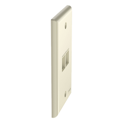 Placa de Pared Vertical, Salida Para 2 Puertos Keystone, Color Marfil - Imagen 4