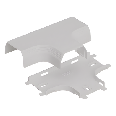 Accesorio en "T", para uso con canaleta T45, Material PVC Rígido, Color Blanco Mate