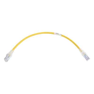 Patch Cord MC6 Modular Cat6 UTP, CM/LS0H, 0.3 Metros (1 Pie), Color Amarillo