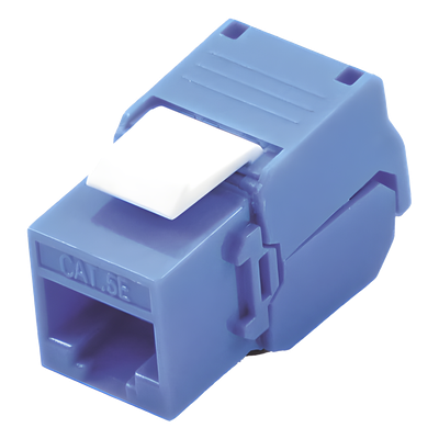 Módulo Jack Keystone Cat5e (Toolless), con Terminación en Ángulo 180 - Color Azul, Compatible con Faceplate y Patchpanel Linkedpro