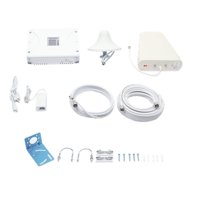 Kit Amplificador de Señal Celular 2G, 3G, 4G y 5G / Mejora llamadas convencionales y VoLTE / Amplifica señal de TELCEL, AT&T, MOVISTAR, BAIT,DiRi y más / Cubre hasta 300 m² con una antena y hasta 900 m² con 3 antenas.