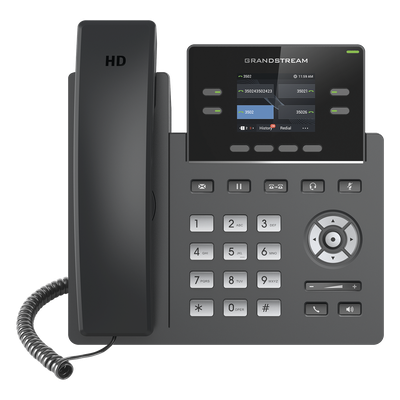 Teléfono IP Grado Operador, 4 líneas SIP con 2 cuentas, pantalla a color 2.4", codec Opus, IPV4/IPV6 con gestión en la nube GDMS