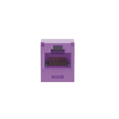 Conector Jack RJ45 Estilo TG, Mini-Com, Categoría 6A, de 8 Posiciones y 8 Cables, Color Violeta - Imagen 3