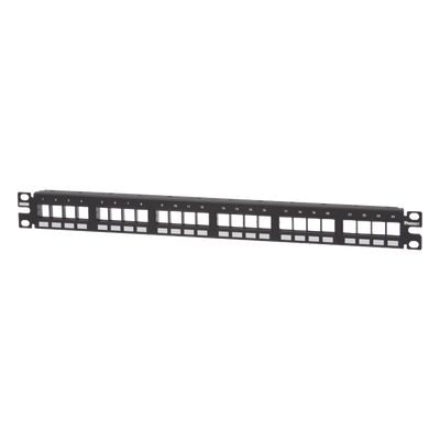 Panel de Parcheo Modular Keystone (Sin Conectores), Numerado y Espacio para Etiquetas, de 24 Puertos, 1UR