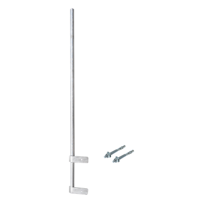 Mástil Liviano de Pared de 1.5 m (Diam. 1-1/4") con Cejas de Fijación  Soldadas, ¡No se gira! Incluye Taquetes para instalación. 