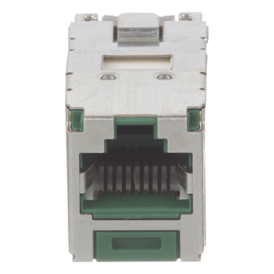 Conector Jack RJ45 Blindado, Estilo TG, Mini-Com, Categoría 6A, de 8 Posiciones y 8 Cables, Color Verde - Imagen 3