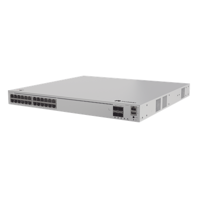 Switch Administrable Capa 3 / 24 Puertos PoE 1000/2.5Gbps / 4 Puertos 10GE SFP+ / 200 Gbps / PoE Perpetuo 400W / iStack / ERPS