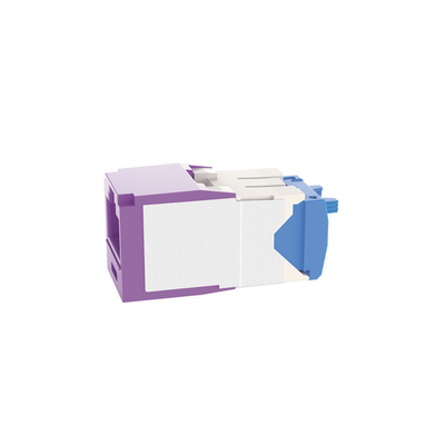 Conector Jack RJ45 Estilo TG, Mini-Com, Categoría 6A, de 8 Posiciones y 8 Cables, Color Violeta - Imagen 4