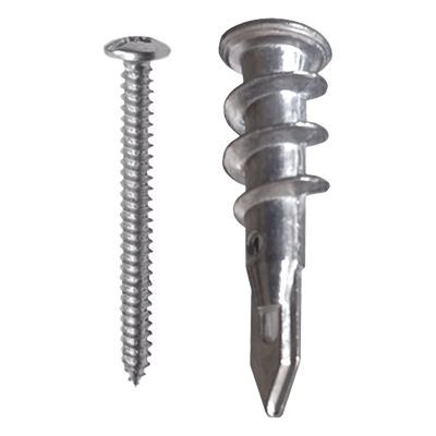 Taquete Métalico TPD Zinc con tornillo 8 x 1 1/4", Ideal para Uso con carteles publicitarios, Electrodomésticos