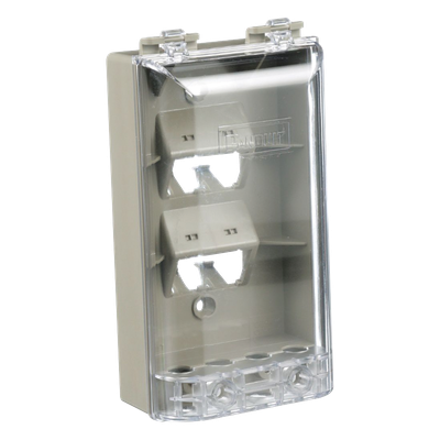 Placa de Pared Vertical, Resistente al Agua con Protección IP56, Acepta 4 Módulos Mini-Com, Color Gris - Imagen 4