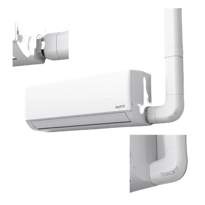 Kit de Canaletas Para la Organización de Tuberías y Cables Eléctricos en Instalaciones de Aire Acondicionado, Uso en Interiores y Exteriores, PVC Rígido, Ideal Para Minisplit, Contenido de Kit (11 Piezas), (3000-00000) - Imagen 7