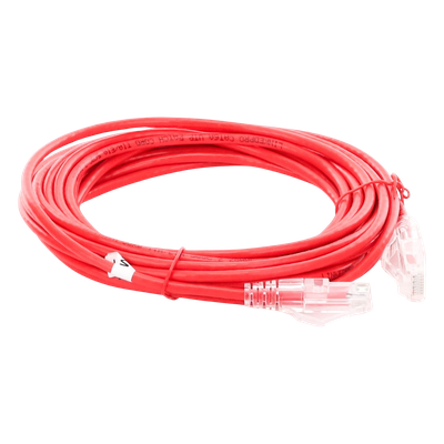 Cable de Parcheo Slim UTP Cat6A - 5 Metros (16.40 Pies) Rojo, Diámetro Reducido (28 AWG) - Imagen 6