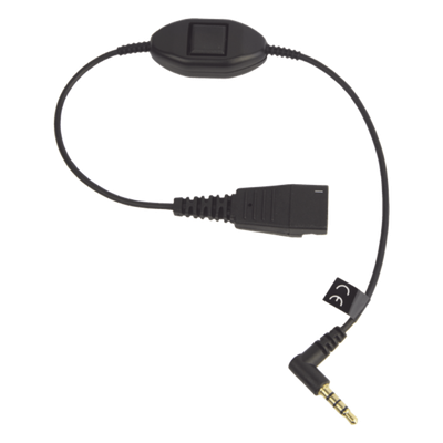 Jabra Cord QD a conector de 3.5 mm con Push-to-Talk para teléfonos celulares smartphones (8800-00-103) 