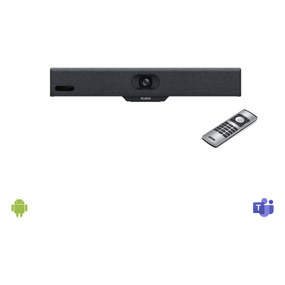 Barra de Videoconferencia A10 de Yealink para Salas Pequeñas con Android Integrado para Microsoft Teams y Modo BYOD - Incluye Control Remoto - Imagen 4