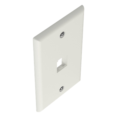 Placa de Pared Vertical Clásica, Salida Para 1 Puerto Mini-Com, Color Blanco Mate - Imagen 5
