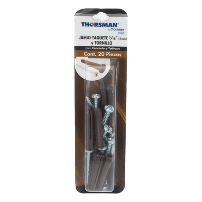 Paquete de 10 taquetes café 1 3/4" y 10 tornillos 10mm x 1 3/4" (1104-05002) - Imagen 3