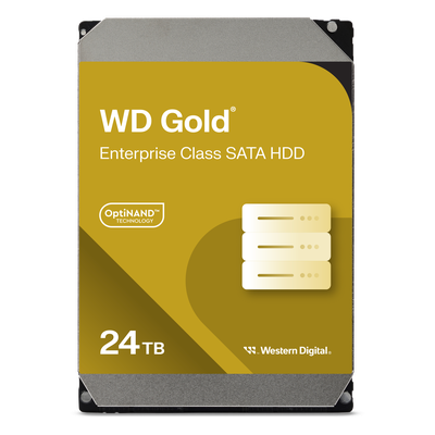 Disco Duro Empresarial WD Gold / SATA 6 Gb/s / 24 TB / 7200 RPM / Tecnología HelioSeal / ArmorCache / 5 Años Garantía / 2.5M Horas MTBF