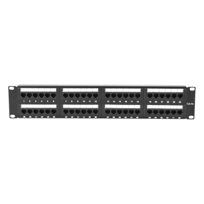 Panel de Parcheo de Impacto (110) UTP de 48 Puertos Cat5e 19 Pulgadas (48.26 cm), 2U con Barra para Organizar Cable - Imagen 5