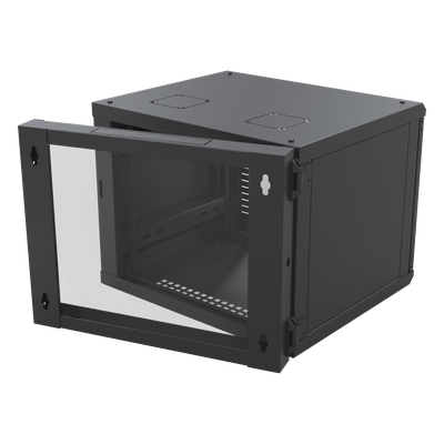 Gabinete Abatible de Pared (Con Marco Trasero) con Rack 19" de 12 Unidades. Ventana de Cristal Templado. - Imagen 3