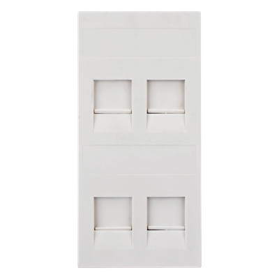 Placa Plana de Voz y Datos con Guardapolvo para 4 RJ45 / Color Blanco / 4 Puertos para Jacks Keystone / Compatible con Cajas de Pavimento SM-CPAV-2 y SM-CPAV-4 / Modelo S76C/9 - Imagen 4