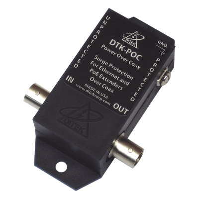 Protector Coaxial PoE / BNC Hembra / 75 Ohms / Ethernet 10/100 / Cámaras IP y Extensores
