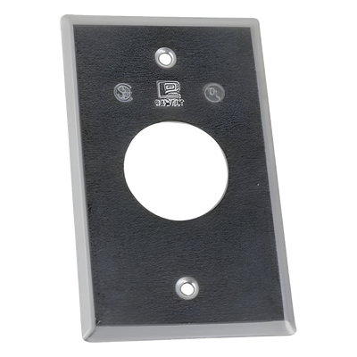 Tapa rectangular aluminio / Tipo RR / 40.38 mm central / 2 diámetros 3 mm / 1.02 mm espesor / Intemperie