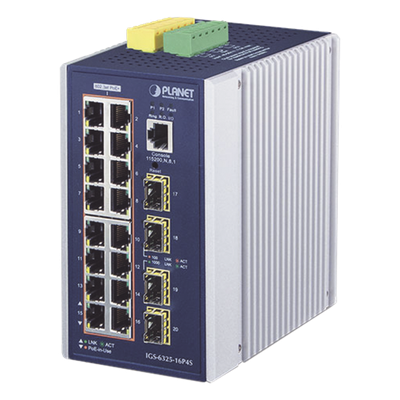 Switch Industrial Capa 3, 16 Puertos 10/100/1000T 802.3 AT POE +, 4 Puertos 1G / 2.5G SFP - Imagen 4