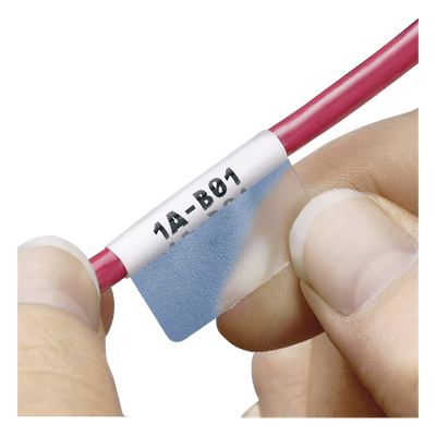 Hojas con 2500 Etiquetas Auto-Laminadas para Impresora Láser/Inyección de Tinta, para Cables de 3 a 7.1 mm (0.12 a 0.28 pulgadas) de Diámetro (12 - 10 AWG), Color Blanco
