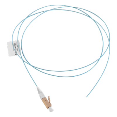 Pigtail de Fibra Óptica LC Simplex, Multimodo OM4 XGLO 50/125, OFNR, Color Aqua, 1 Metro (3.28 Pies)