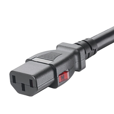 Cable de Alimentación Eléctrica Con Bloqueo de Seguridad, de IEC C14 a IEC C13, 1.8 Metros de Largo, Color Negro, Paquete de 10 Piezas - Imagen 4
