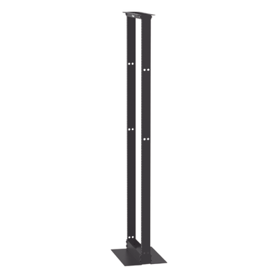 Rack de Dos Postes Estándar de 19 in, Rieles Numerados y Roscados #12-24, Fabricado en Aluminio, 45 Unidades de Rack, Color Negro - Imagen 4