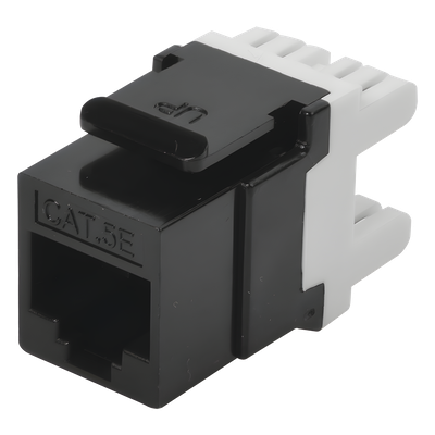 Módulo Jack Keystone Cat5e con Terminación en Ángulo 180 - Color Negro