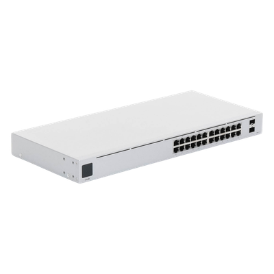 Switch UniFi Capa 2 / 24 Puertos Gigabit / 16 Puertos PoE+ 802.3af/at / 95W Total / 2 Puertos SFP 1G / Pantalla LCM / Sin Ventilador - Imagen 9