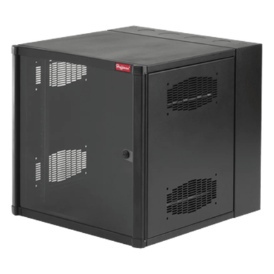 Gabinete AccessPlus de 8 UR Montaje en Pared de 19in / Doble Bisagra / Puerta con Ventana de Seguridad / 425 mm (16.7 in) x 620 mm (24.4 in) x 638 mm (25.1 in) / Color Negro