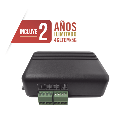 Controlador 4GLTEM / 4 ENTRADAS Y 2 SALIDAS / 2 AÑOS ILIMITADOS INCLUIDOS / Activacion Remota /Notificacion PUSH e EMAIL / APP SIN COSTO / Soporte para Reporte a Central de Alarma