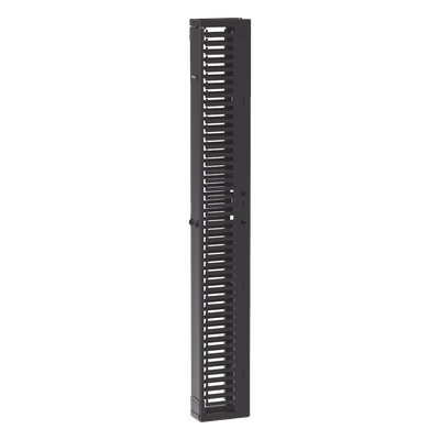 Organizador Vertical PatchRunner™, Sencillo (Solo Frontal), Para Rack Abierto de 45 Unidades, 6 in de Ancho, Color Negro - Imagen 4