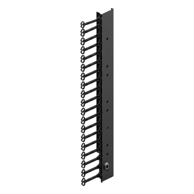 Organizador Vertical de Cables para Rack 45 UR (79 in) / Acero Negro RAL 9005 / Sección 95x208 mm (3.7x8.2 in) / Capacidad 726 Cables / Dedos cada 1.75 pulg / ProLine S1 HOFFMAN