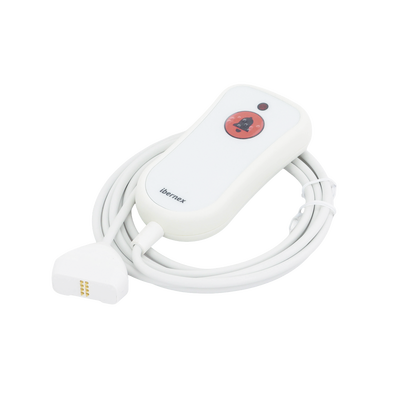 Pulsador de Cama Blanco Antibacteriano / Botón Rojo de Alarma 20mm / Conector Magnético / Protección IP67 / Cable 2m Resistente al Fuego / Libre de Halógenos / Braille 'SOS' 