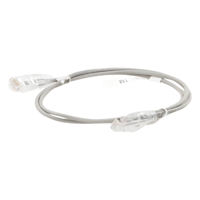 Cable de Parcheo Slim UTP Cat6 - 1 Metro (3.28 Pies), Gris, Diámetro Reducido (28 AWG) - Imagen 7