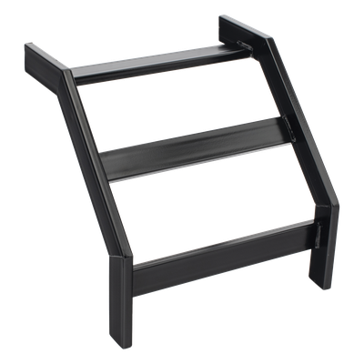 Curva Vertical Exterior de 90° para Escalera Tubular de 1.5" de Peralte y 12" de Ancho, Acabado con Pintura Epóxica Color Negro, Incluye Coples y Tornillería - Imagen 3