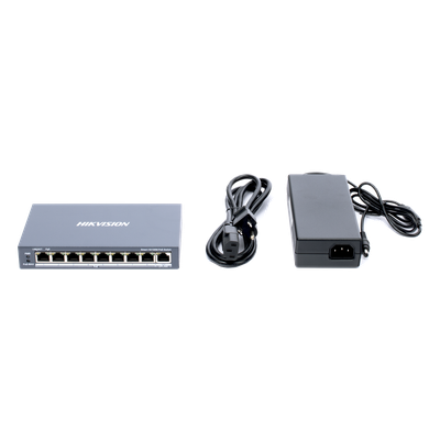 Switch PoE+ / Monitoreable / 8 Puertos 10/100 Mbps PoE+ / 1 Puerto 1000 Mbps de Uplink / Configuración Nube Hik-PartnerPro / Modo Extendido hasta 300 Metros / 110 W - Imagen 6