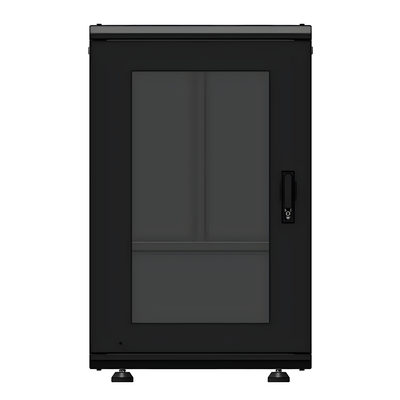 Gabinete Rack 19 Pulgadas / 18 Unidades / Piso / Puerta de Cristal / Acero Calibres 16-18-20 / Capacidad 750 kg (1653.5 lb) / Dimensiones 60 cm (23.6 in) x 93 cm (36.6 in) x 46 cm (18.1 in) - Imagen 3