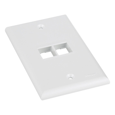 Placa de Pared Vertical, Salida Para 2 Puertos Keystone, Color Blanco - Imagen 3