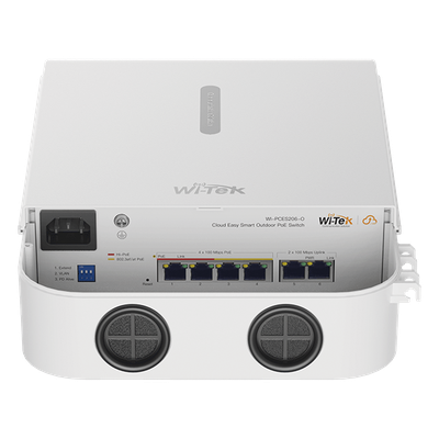 Switch PoE para exterior / Administración en la nube / Con 4 puertos 10/100 Mbsp PoE af/at / 2 Puertos Uplink 10/100 MBPS / Presupuesto 60 W / PoE hasta 250 metros / Soporta protocolo ONVIF - Imagen 7