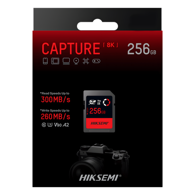Memoria SD / 256 GB / 300 MB/s Lectura / 260 MB/s Escritura / V90 U3 / Para Video 8K Profesional / HIKSEMI CAPTURE E90 - Imagen 3