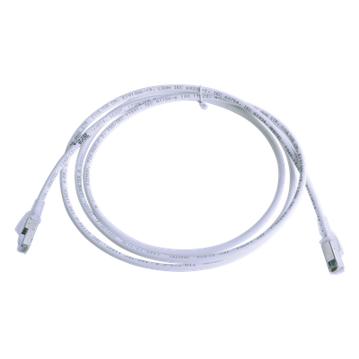 Patch Cord Z-MAX Cat6A S/FTP, CM/LS0H, 2.13 Metros (7 Pies), Color Blanco, Versión Bulk (Sin Empaque Individual)