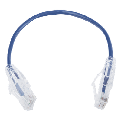 Cable de Parcheo Slim UTP Cat6 - 20 cm (7.87 Pulgadas) Azul Diámetro Reducido (28 AWG)