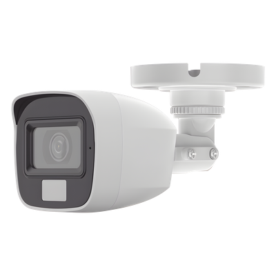 [SIN LOGO DE MARCA] [Dual Light + ColorVu] Bala TURBOHD 2 megapixel / 20 mts IR + 20 mts luz blanca / Lente 2.8 (100° de Visión)  /  Exterior IP66 / Audio por Coaxitron / TVI-AHD-CVI-CVBS / Metal / Smart-Hybrid light